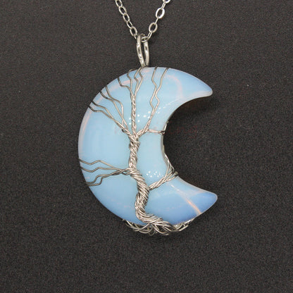 Natural Crystal Pendant | Crooked Moon, Fashion