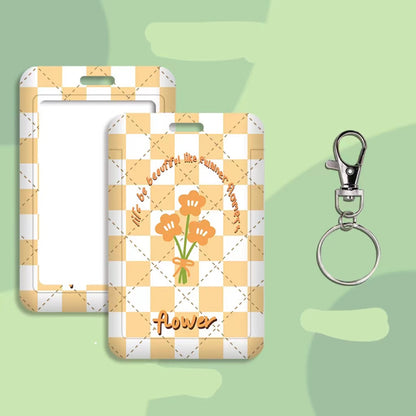 Kawaii ID Card Holder — Illustrated Badge Sleeve, Lanyard or Keychain