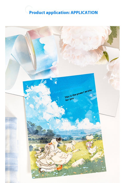 Japanese Paper Sky Theme Journal Stickers Tape