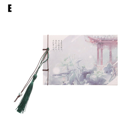 Qing Jun Blank Notebook With Tassels Kraft Cover 12 x 14.5cm