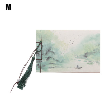 Qing Jun Blank Notebook With Tassels Kraft Cover 12 x 14.5cm