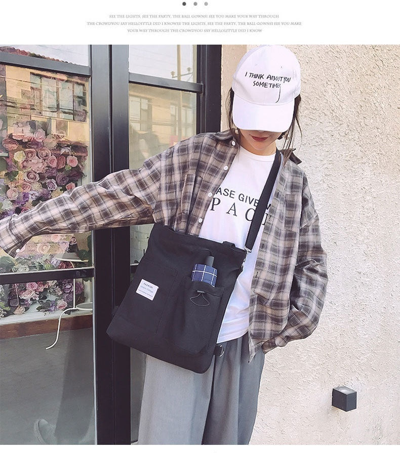 Canvas Backpack | Black, White, Yellow, Pink