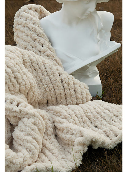 Cozy Knitted Blanket | Solid Color, Nordic Style