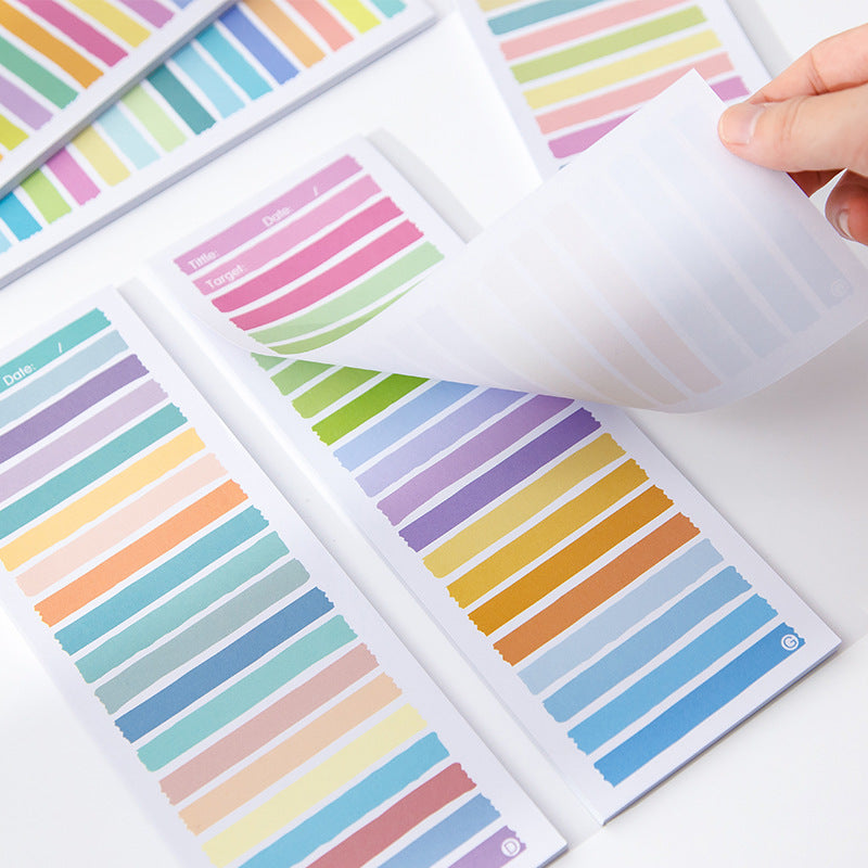 Rainbow Stripe To-Do List Notepad — Tall Pastel Planner Pad