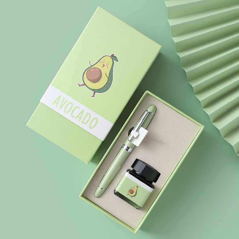 Teacher Peach Premium Calligraphy Pen With Substitutable Ink Sac Gift Box Included Avocado Variant 0.5mm Nib