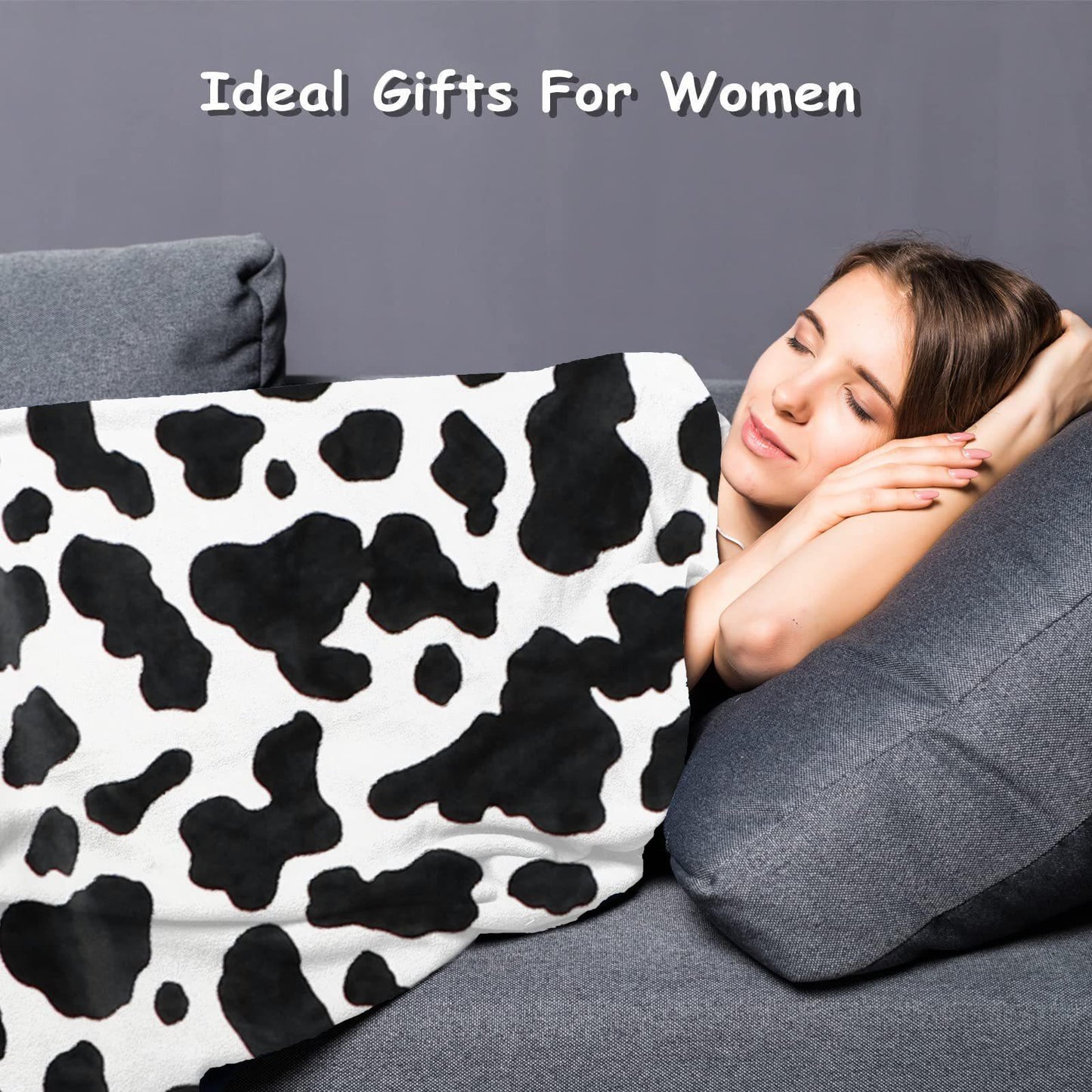 Flannel Blanket | Cow Print, Nordic Style