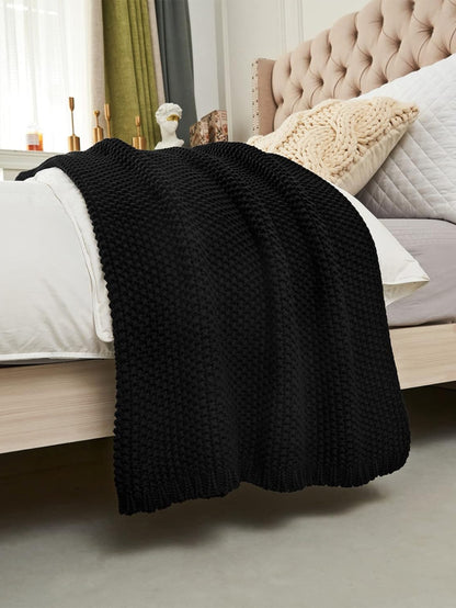 Acrylic Knitted Blanket | Geometric Pattern, 130X160CM