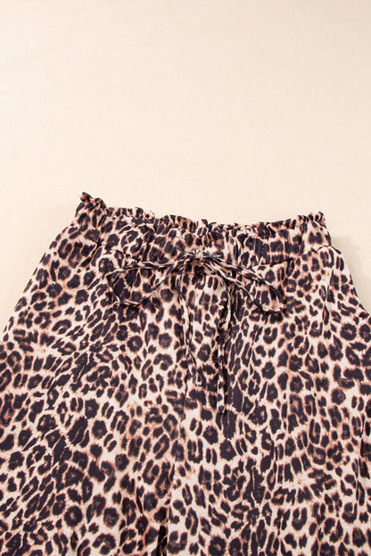 Leopard Wide Leg Pants | Boho Style, 95% Polyester