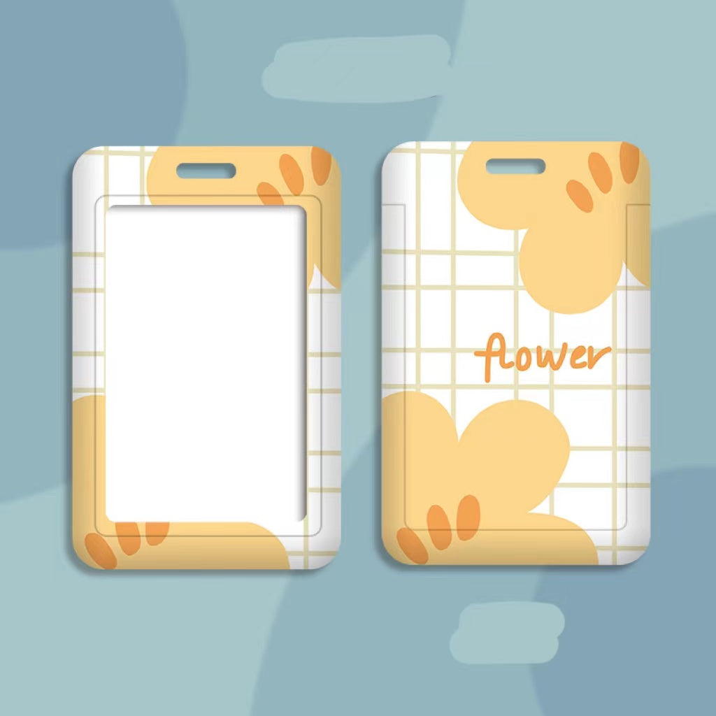 Kawaii ID Card Holder — Illustrated Badge Sleeve, Lanyard or Keychain
