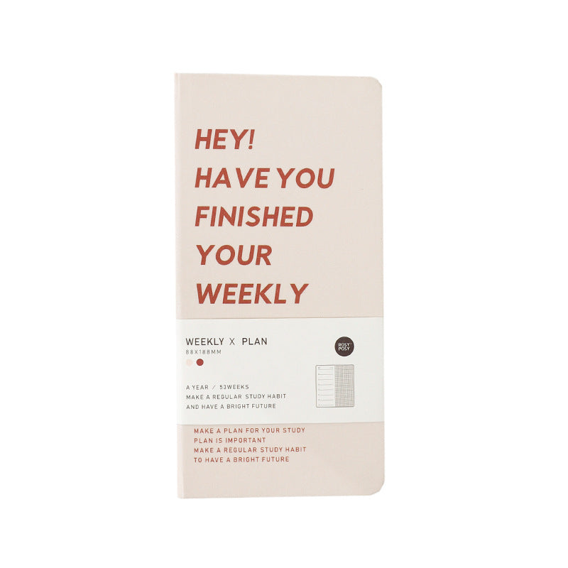 Weekly Planner Notebook — 53 Weeks, Slim Format