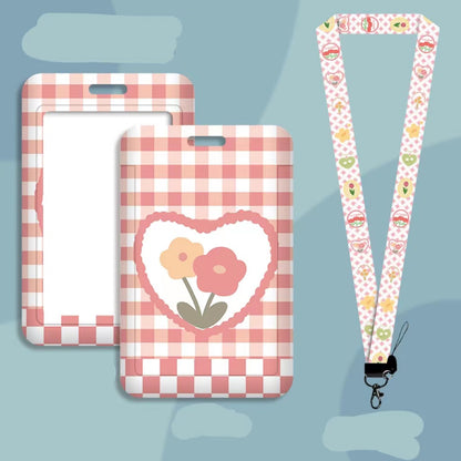 Kawaii ID Card Holder — Illustrated Badge Sleeve, Lanyard or Keychain