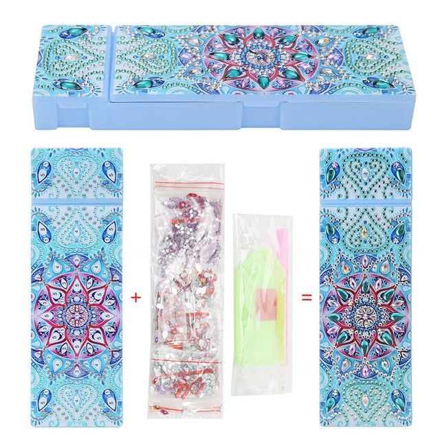 DIY Diamond Painting Pencil Case Kit — 10 Designs, Resin Rhinestones